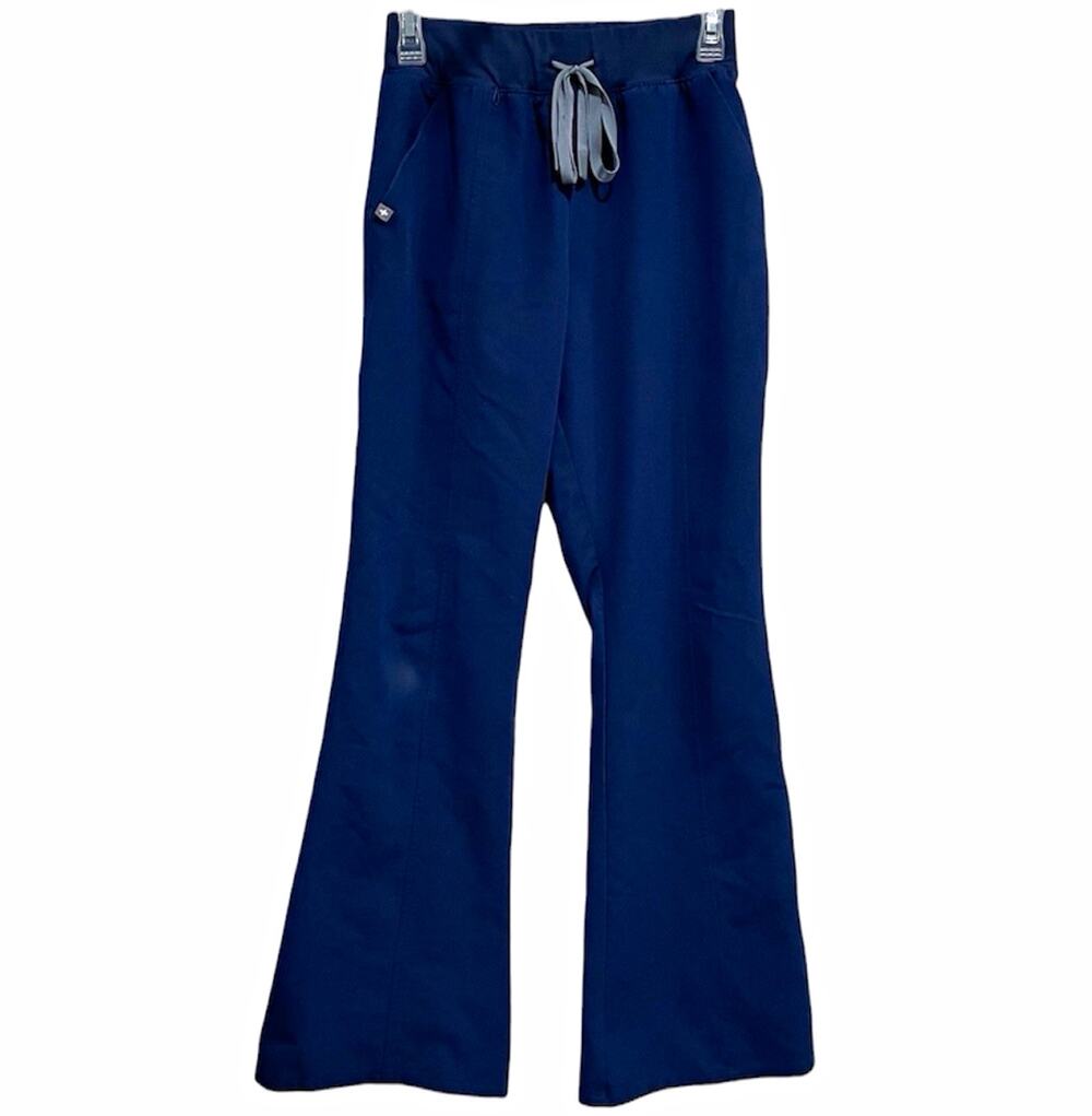 Figs Technical Collection Boot Cut Scrub Pants Small Dark Blue 1001205